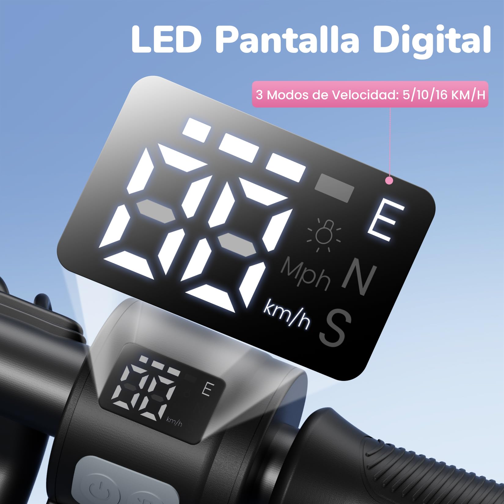 iScooter IK3MAX/IK3 Monopattino Elettrico Bambini 6,5" Pieghevole,Per 8-15 Anni,Velocità 8/13/19 km/h,Autonomia 13km,Schermo LED,Bluetooth,Clacson,Manubrio Regolabile