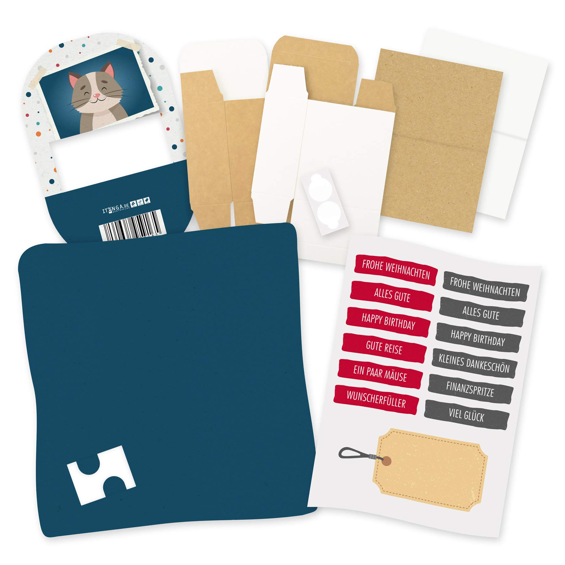 Itenga Geldgeschenk-Set ‚Beste Mama‘ | Mit Aufsteller, Boxen, Karten & Stickern | Kreative Geschenkverpackung Zum Selberbasteln