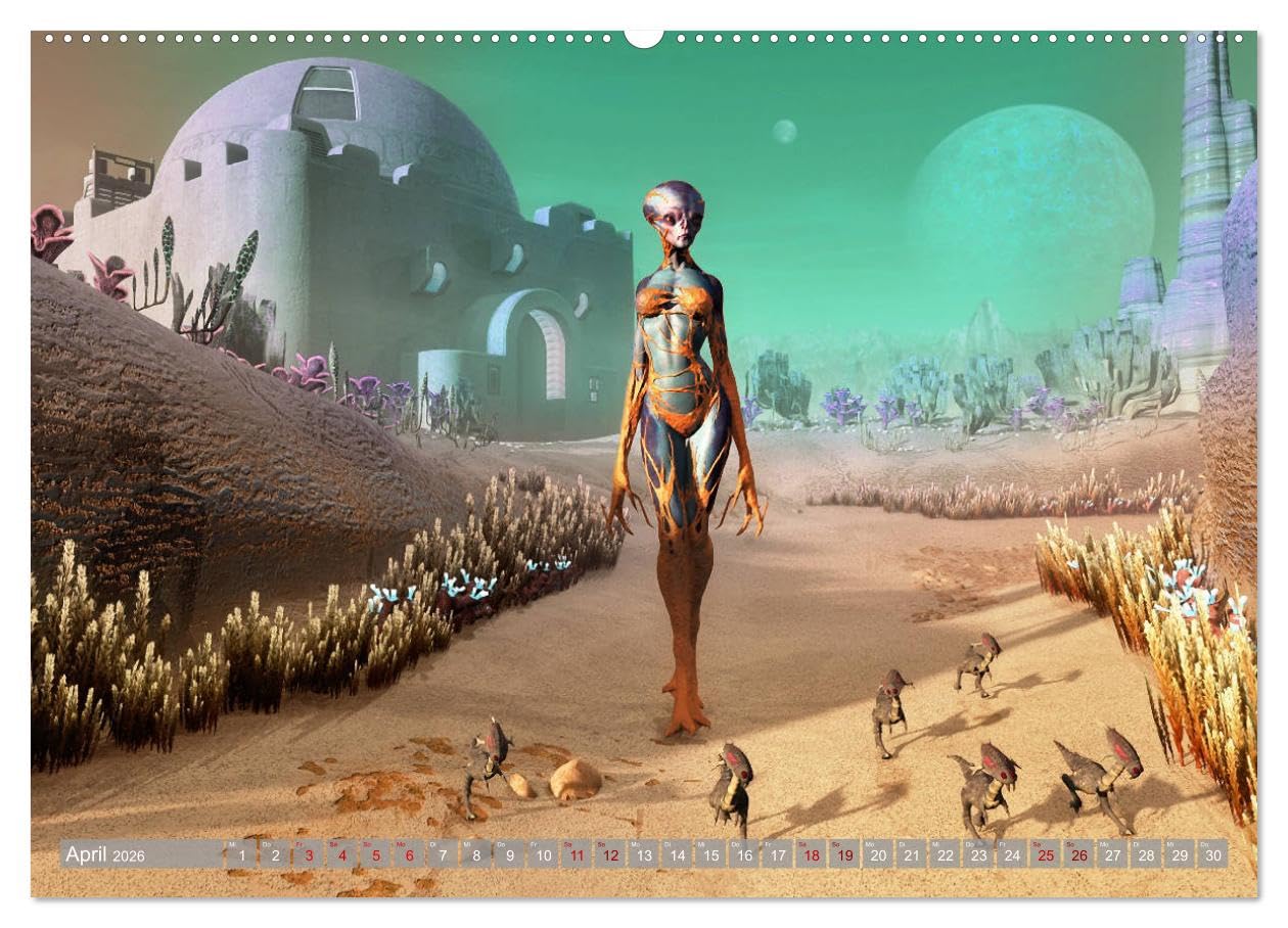 Science Fiction Visionen (hochwertiger Premium Wandkalender 2026 DIN A2 quer), Kunstdruck in Hochglanz: Ein neuer Science Fiction Kalender der fantastischen Art. (CALVENDO Kunst)
