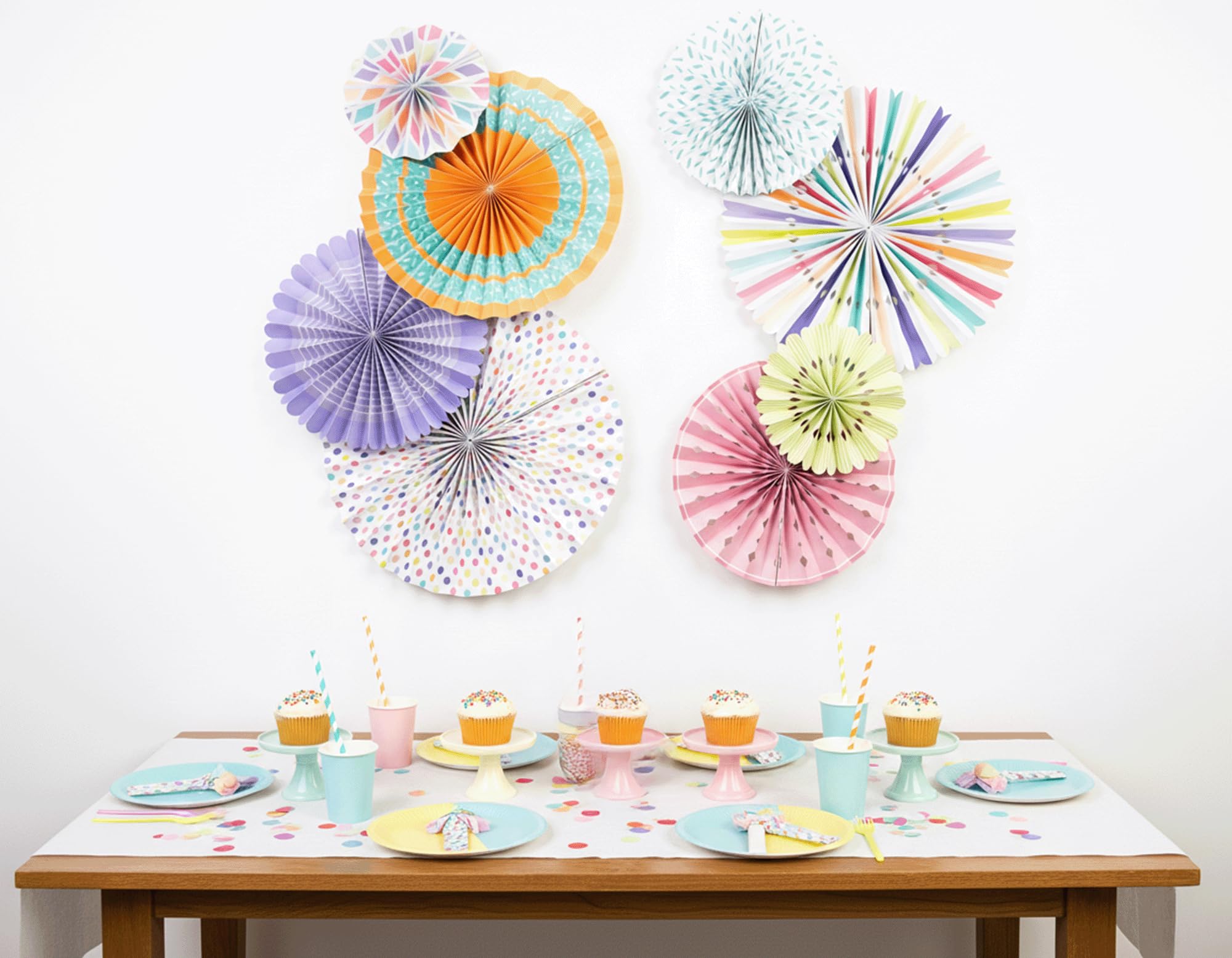 Sponsored Ad - PapaKit Origami Wall Decoration Set (8 Assorted Round Paper Fans) Birthday Party Baby Shower Wedding Events Decor | Creative Art Design Pattern (Festive Colors with Mixed Patterns, 8 Piece Set)
