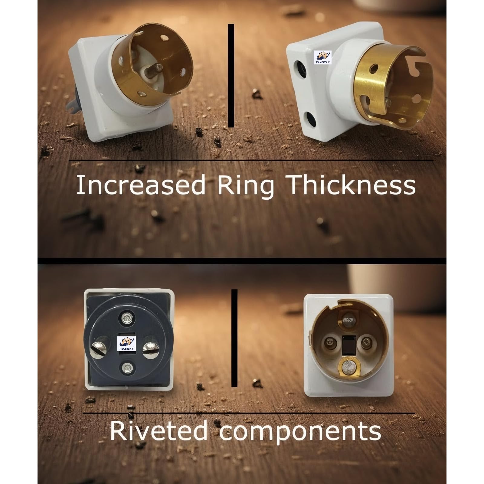 Bulb Holder Adapter with Plug Socket - 2 Pin -5