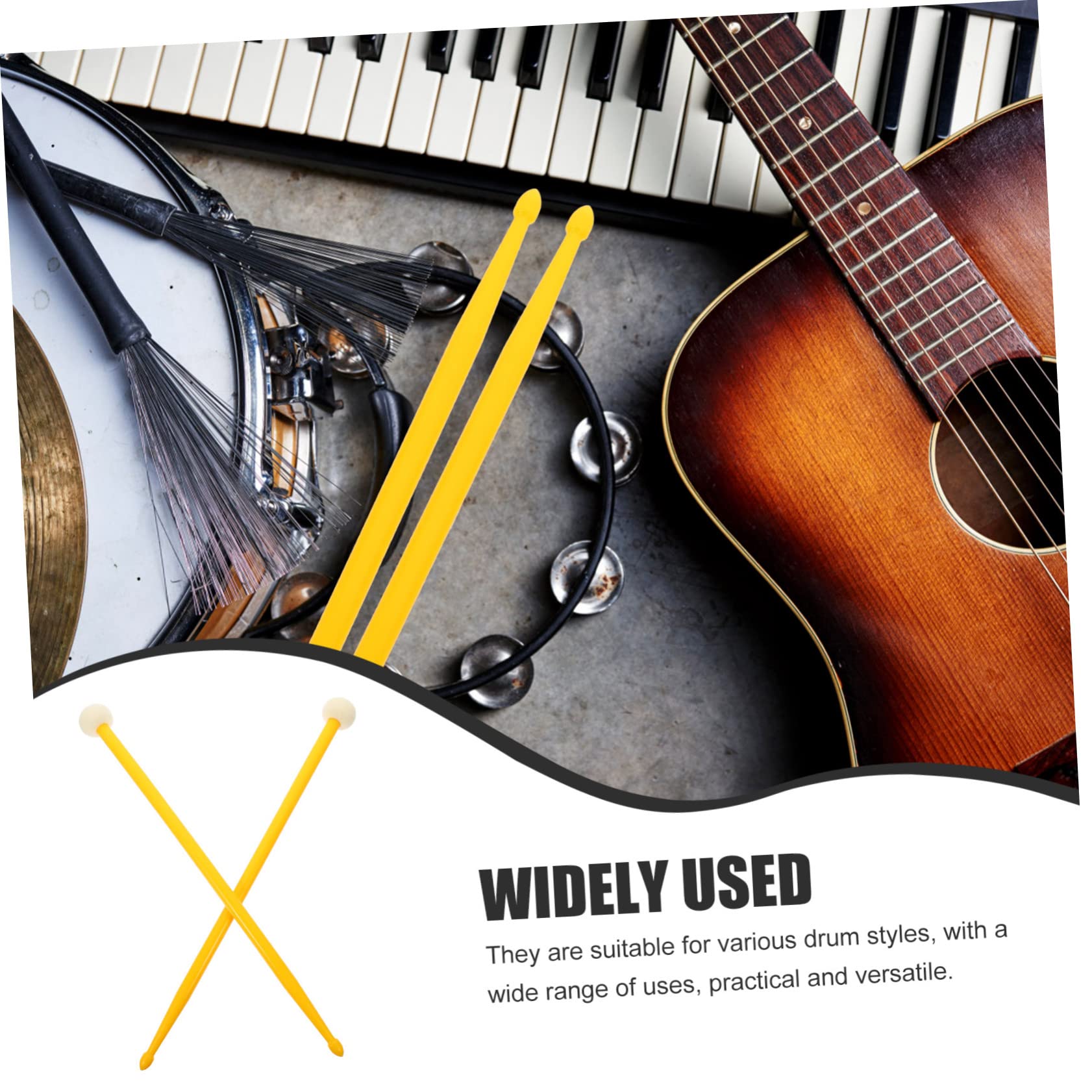 Vaguelly Baquetas de Doble Punta para Percusión, Hechas de Fieltro y Nailon, Versátiles y Cómodas para Diversos Estilos de Batería y Percusión