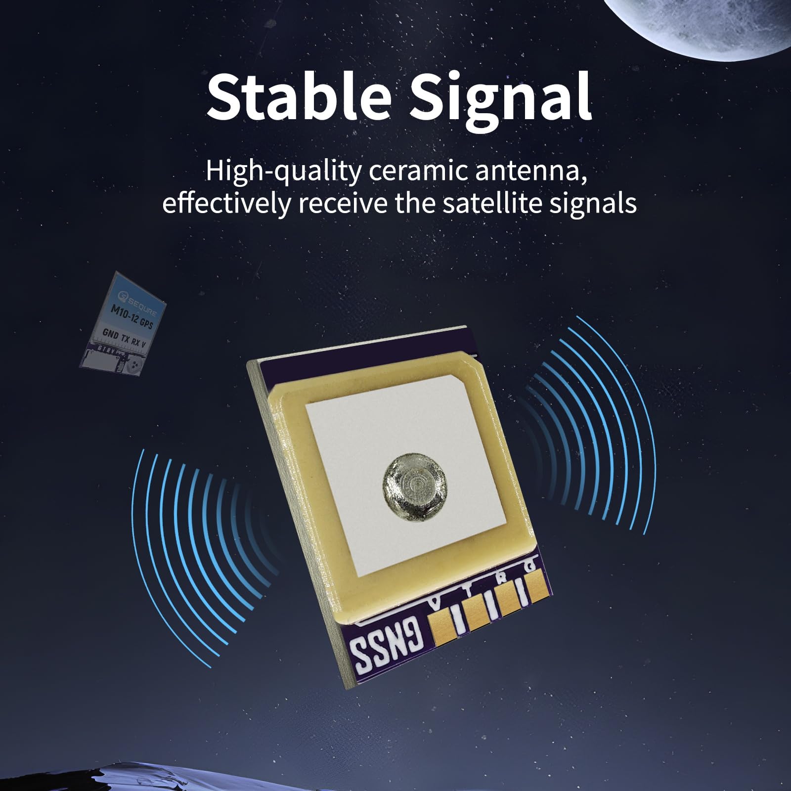 SEQURE M10-12 Mini FPV Modulo GPS con chip di decima generazione aggiornato Antenna in ceramica Posizionamento satellitare veloce per FPV Racing Droni frequenza 10Hz