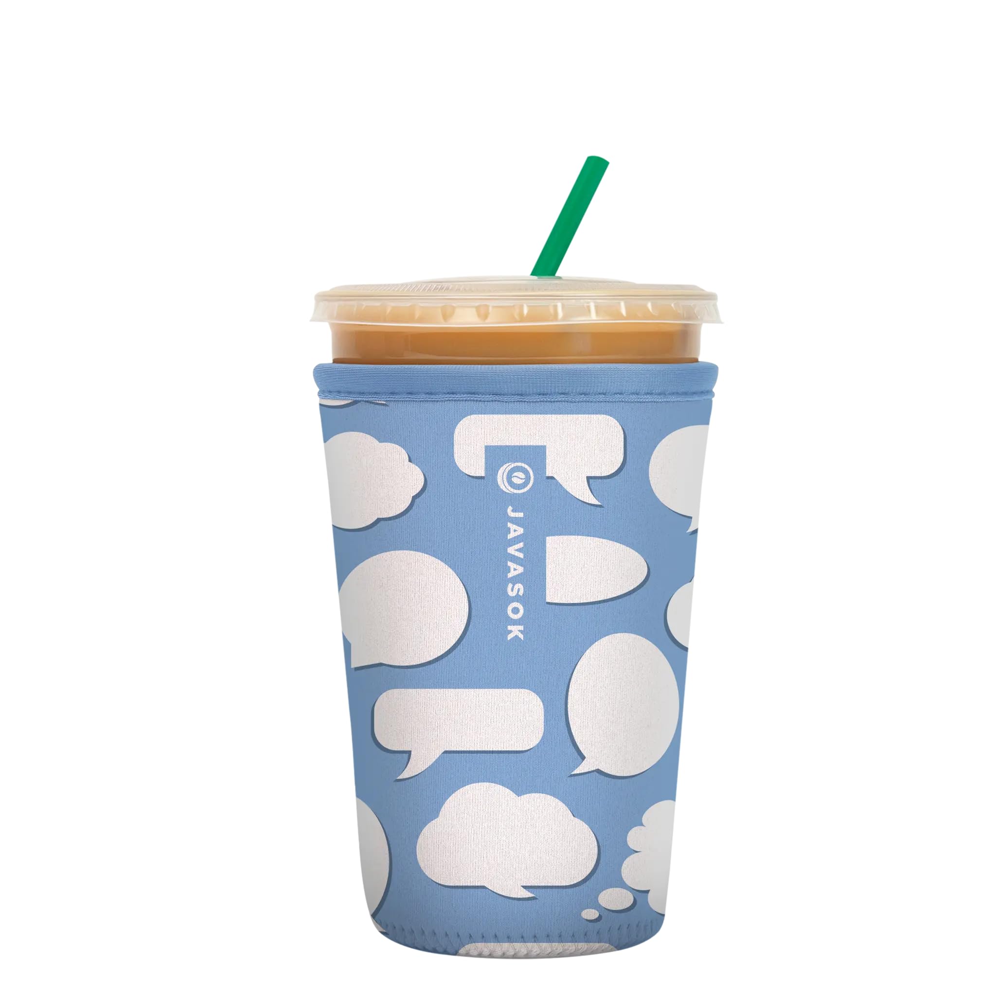 Sok It JavaSok Iced Coffee &amp; Cold Soda Insulated Neoprene Cup Sleeve (Big Ideas, Medium: 22-28oz)