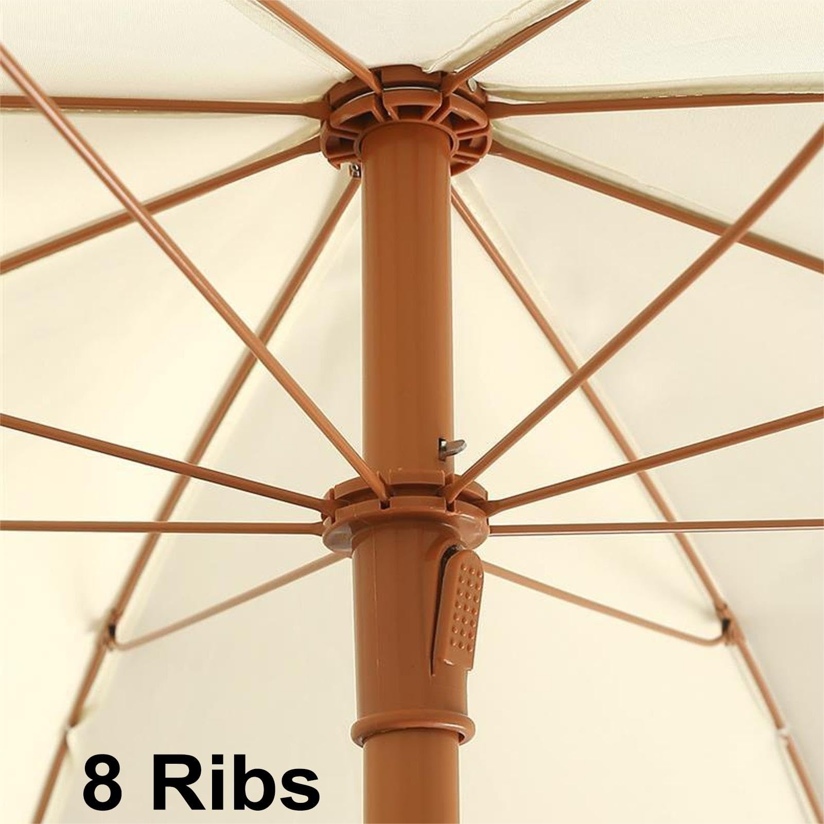 180cm Uchylny Parasol Plażowy Boho z Frędzlami, Parasol Ogrodowy z 8 żEber Ochrona Przed, na Patio, Taras, Basen