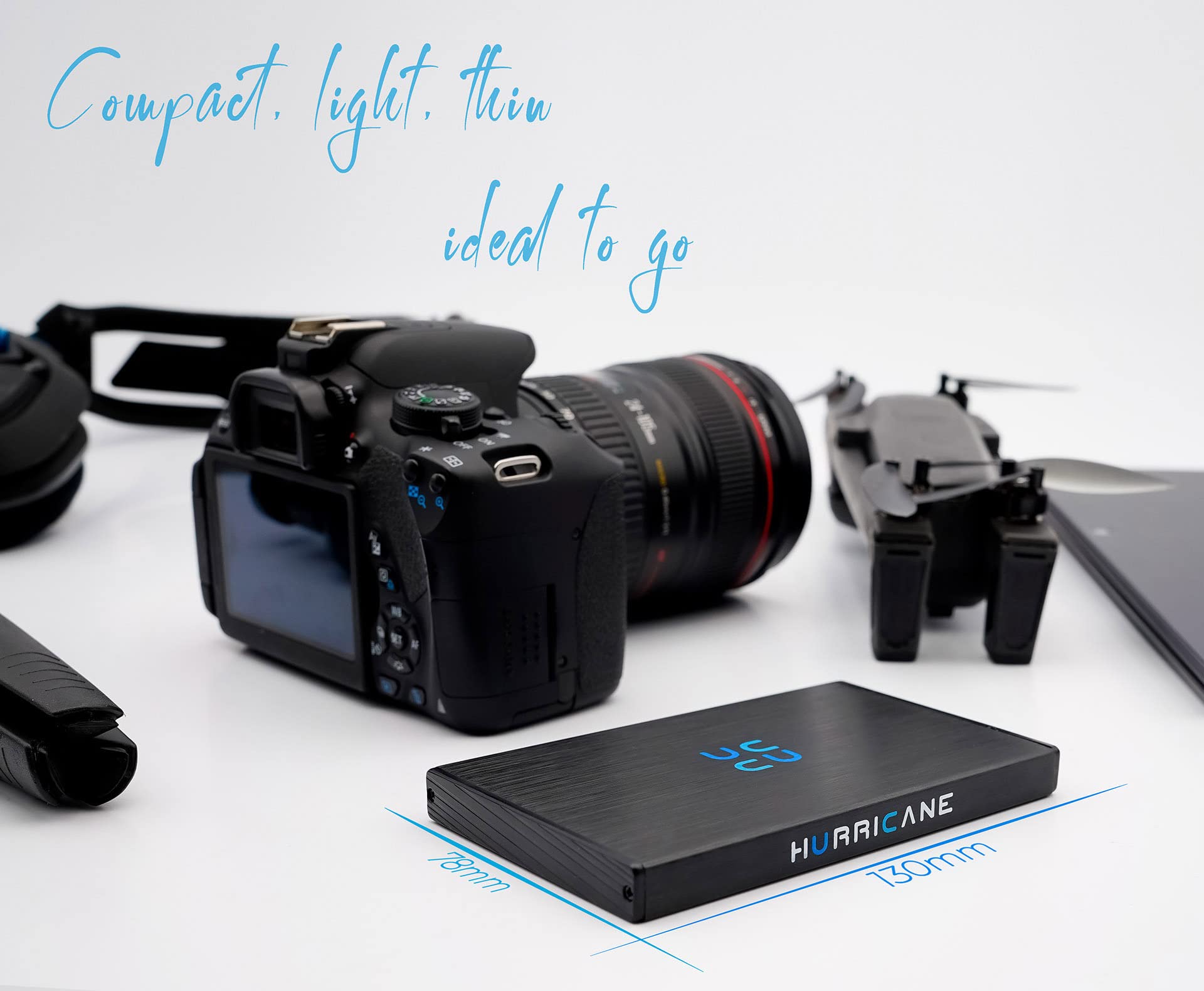 HURRICANE GD25612 Externe Festplatte 1TB 2,5" USB 3.0 – Tragbare HDD, Backup Festplatte extern für PC, Laptop, Smart-TV, PS4, PS5, Xbox kompatibel mit Windows, mac, Linux
