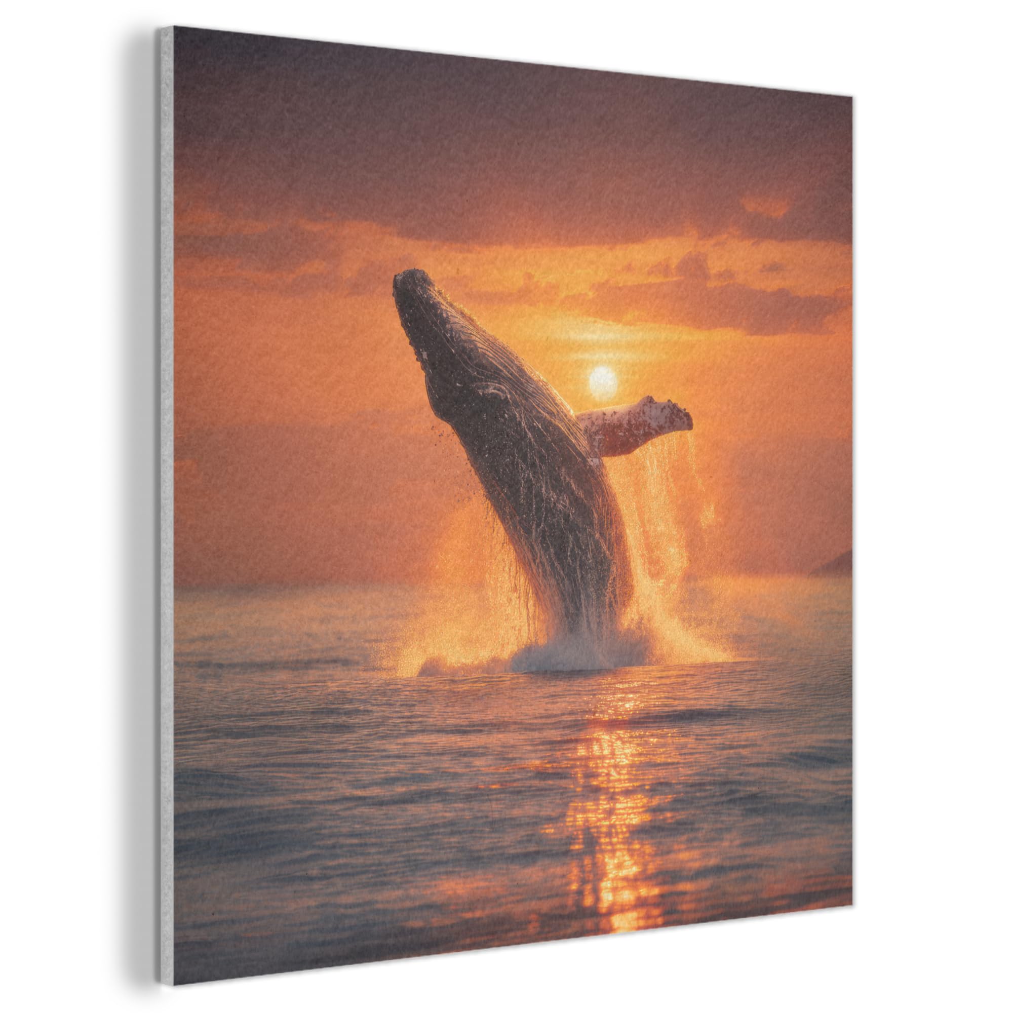 MuchoWow© Felt Panel 50x50 cm House Touch for Living Space Modern Visuals Decoration Wall Art Whale - Sun - Sea