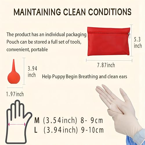 Miniatura 7 de Suministros de parto para cachorros de gatito, kit de parto para cachorros de nacimiento de mascotas recién nacidas, suministros de parto y