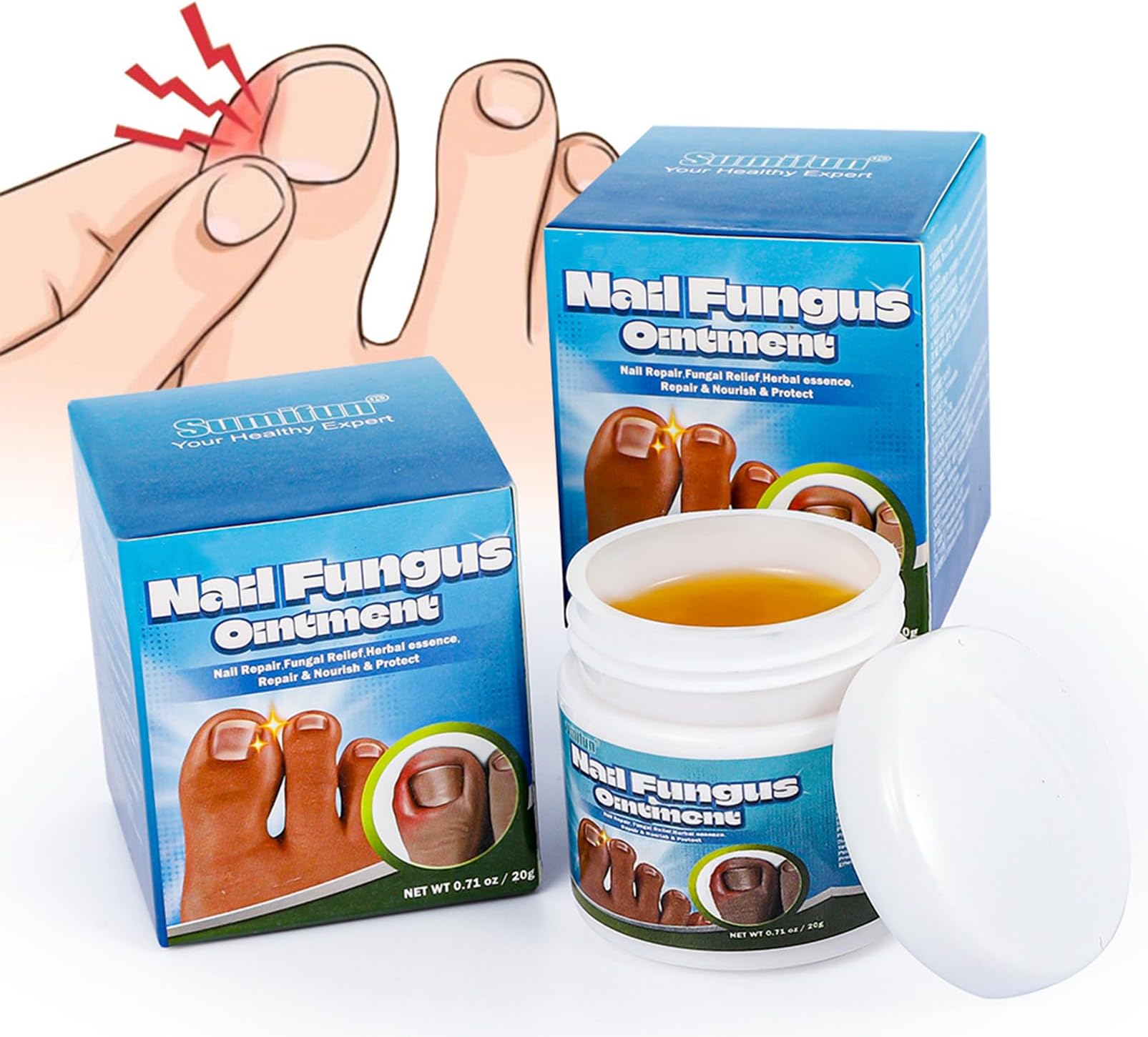 Fungal Toenail Treatment Cream, Fungal Nail Treatment for Toenails Extra Strong, Nail Repair Fungal Herbal Essence, Repair & Nourish & Protect for Thick Cracked Discolored Nails - 20g
