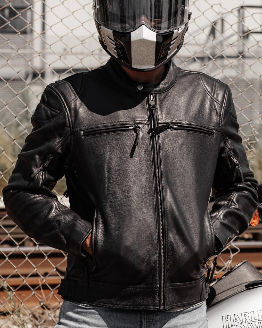 First Mfg Co - Top Performer - Men's Motorcycle Biker Riding Leather Jacket - Image 2