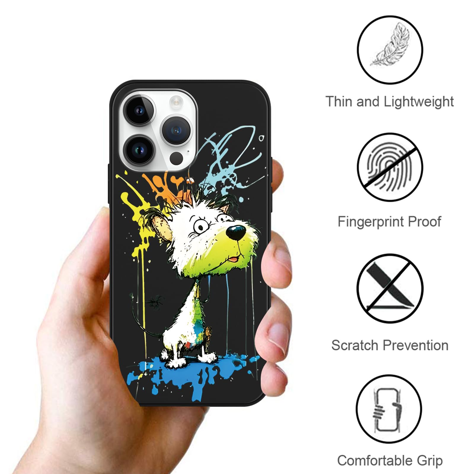 2 Pezzi Animale Cover per iPhone 14 Pro 6.1, Creativo Cartone Animato Custodia Aesthetic panda Orso Motive Design, TPU Morbido Silicone Protezione Antiurto Animali Cartoni Case