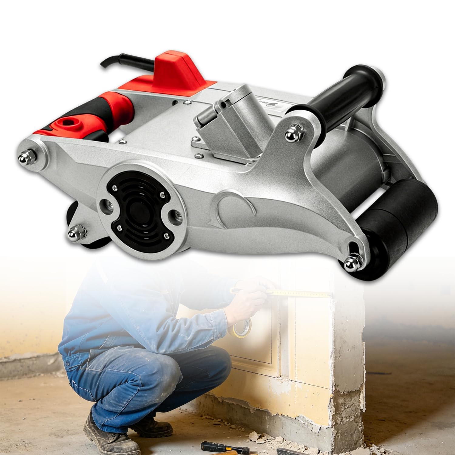 Máquina de corte de pared, hoja ajustable duradera para reparación de cableado de circuito, no necesita recorte, potencia de 1 a 220 V, tamaño de 35 mm para mejoras del hogar