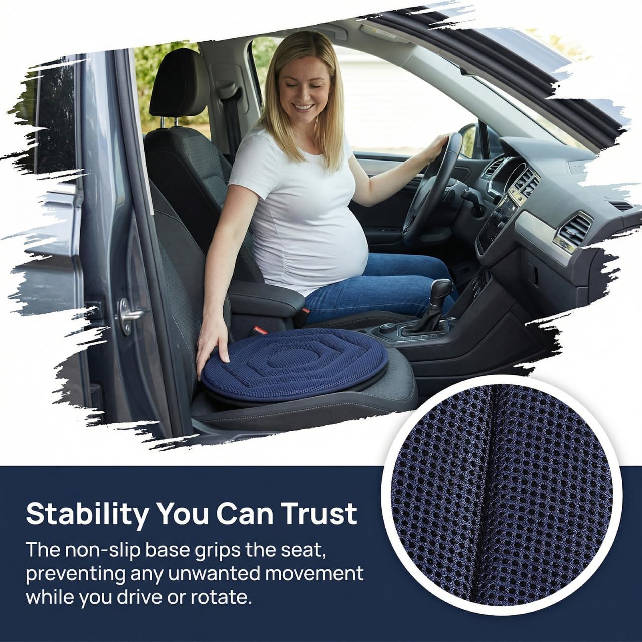 Cabilock Cuscino girevole a 360° per seggiolino auto, universale, per un facile ingresso e uscita, leggero, portatile e traspirante, per auto, ufficio, sedia a rotelle, 38,1 cm