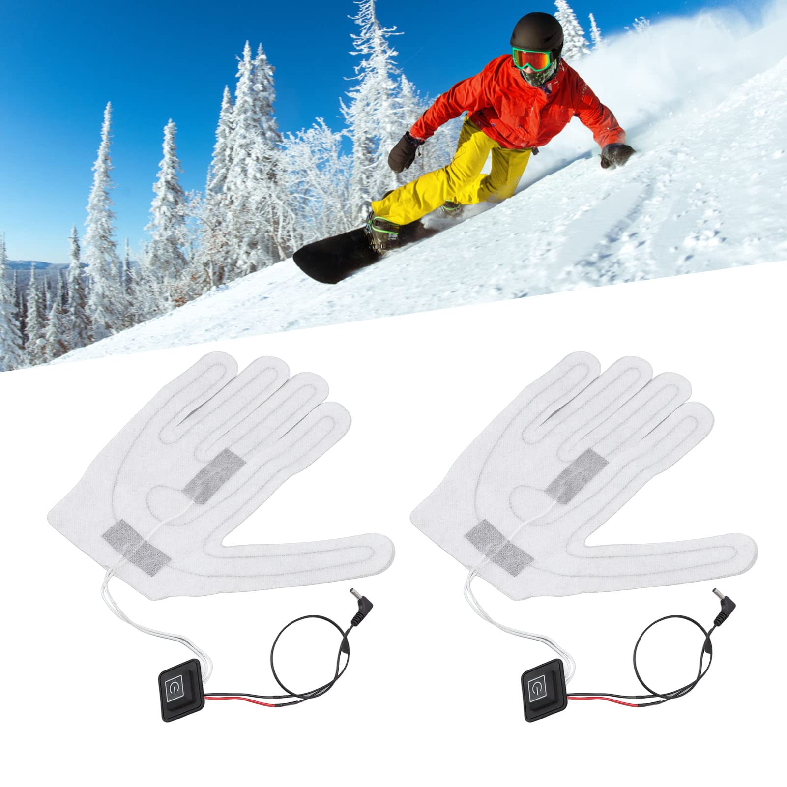 2 PCS Electric Heating Sheet, 3 Gears Adjustable Heating Film, Replacement DC Electric Heater Pads for Heating Gloves, for Effective Warmth Under Gloves