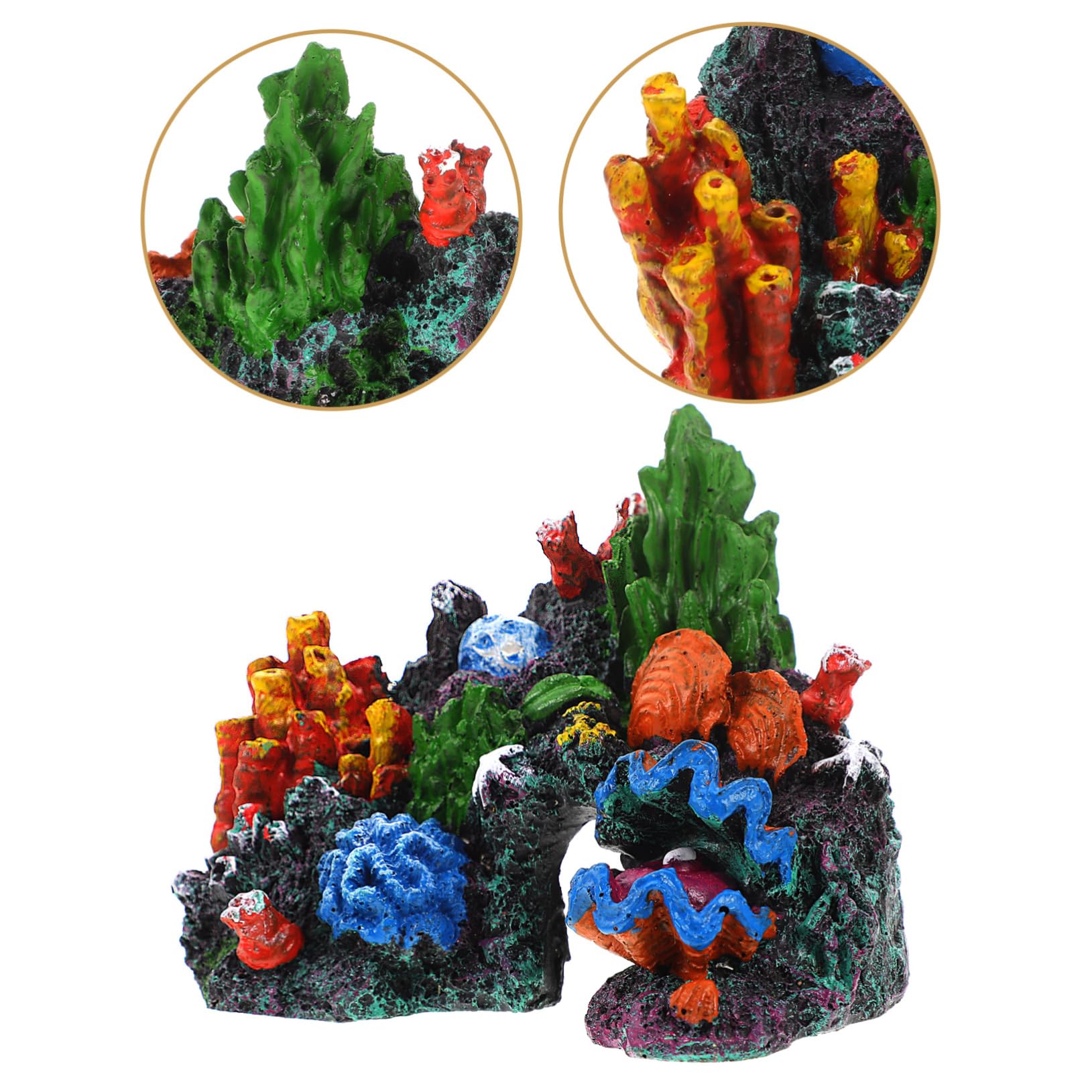 HANABASS 3piezas Decoración De Acuario De Coral Artificial Adorno De Coral para Peceras Accesorio De Acuario para Pequeños Peces y Tortugas De Agua Dulce y Salada