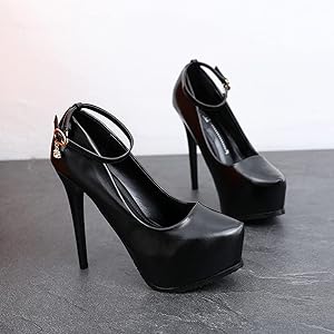 HERMES 厚底 ストレートチップ ヒール パンプス 【22.0】 黒 Amazon | 大きいサイズ パンプス レディース 13センチヒール