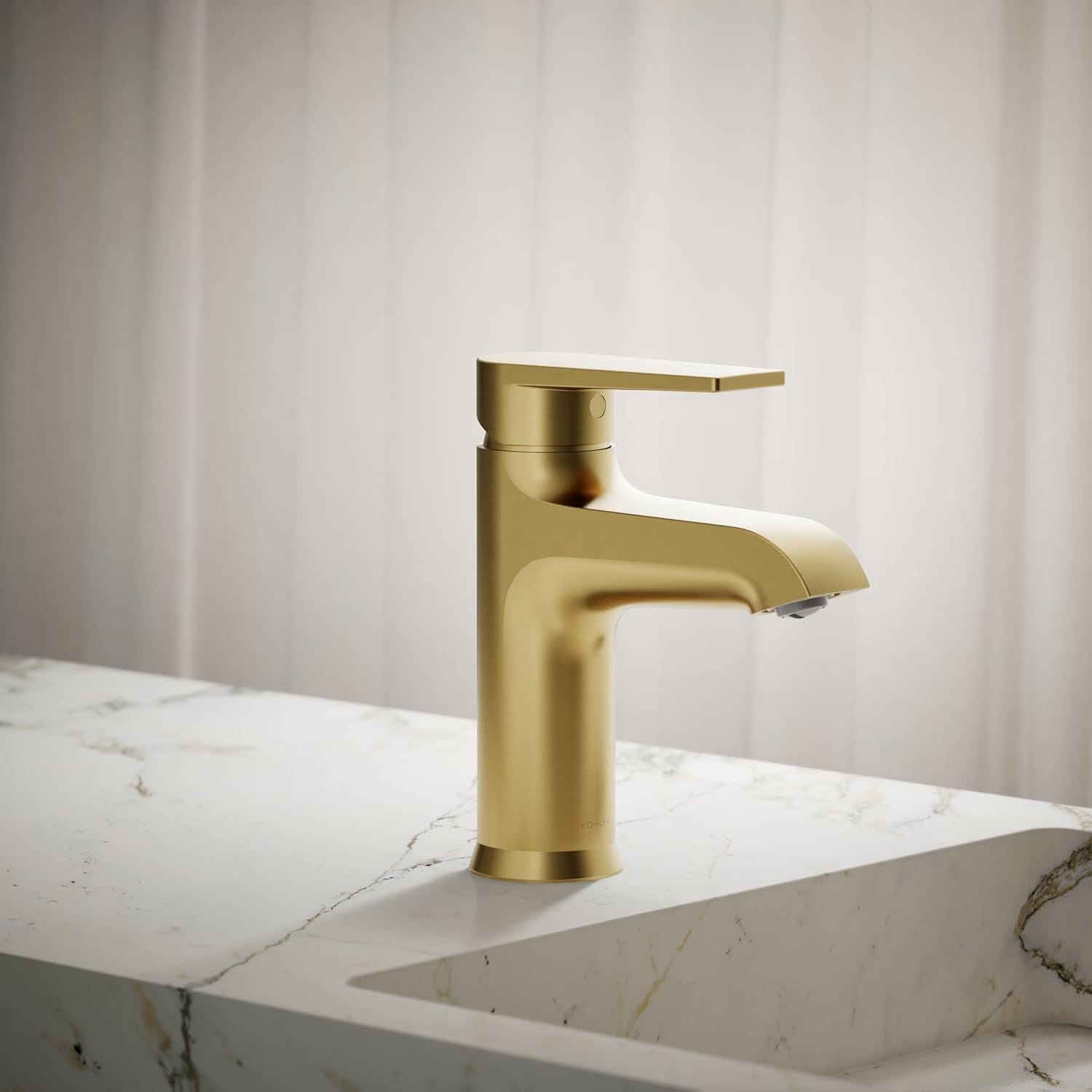 Kohler 97060-4-2MB Hint® Single-Handle Bathroom Sink Faucet, 1.2 gpm, Vibrant Brushed Moderne Brass