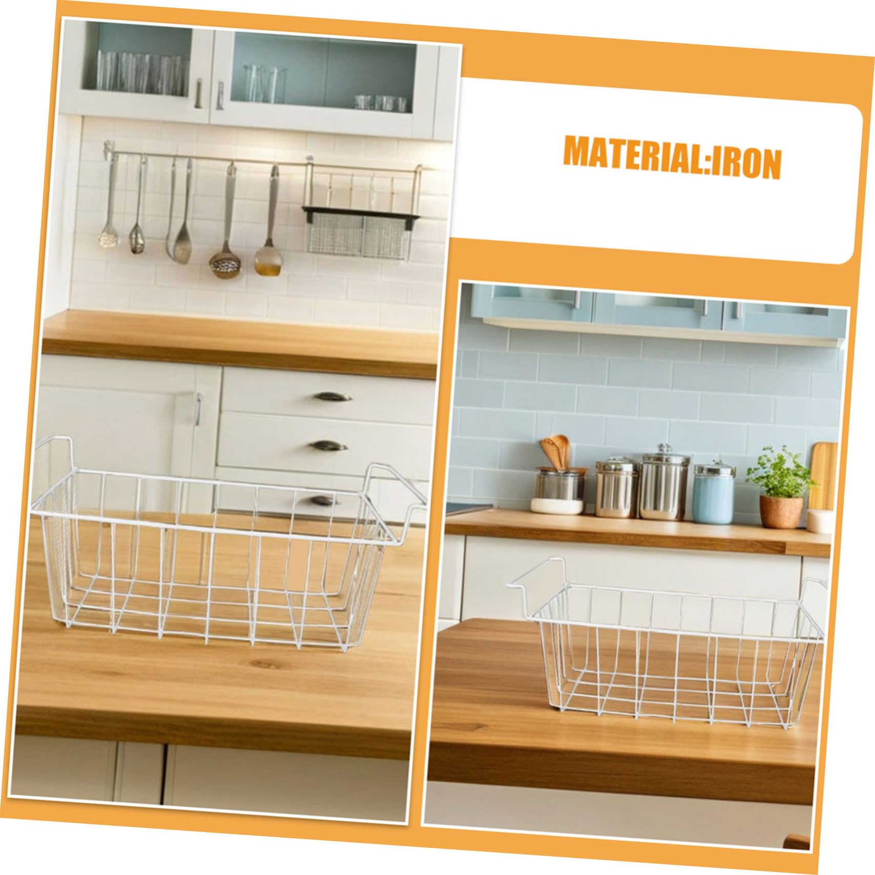 Homoyoyo Gefrierkorb aus Metalldraht Metall Organizer Hängekorb für Gefrierschrank zum Lebensmittelsortieren Belüftet Abnehmbar 41x22x20cm Kühlschrank Aufbewahrung