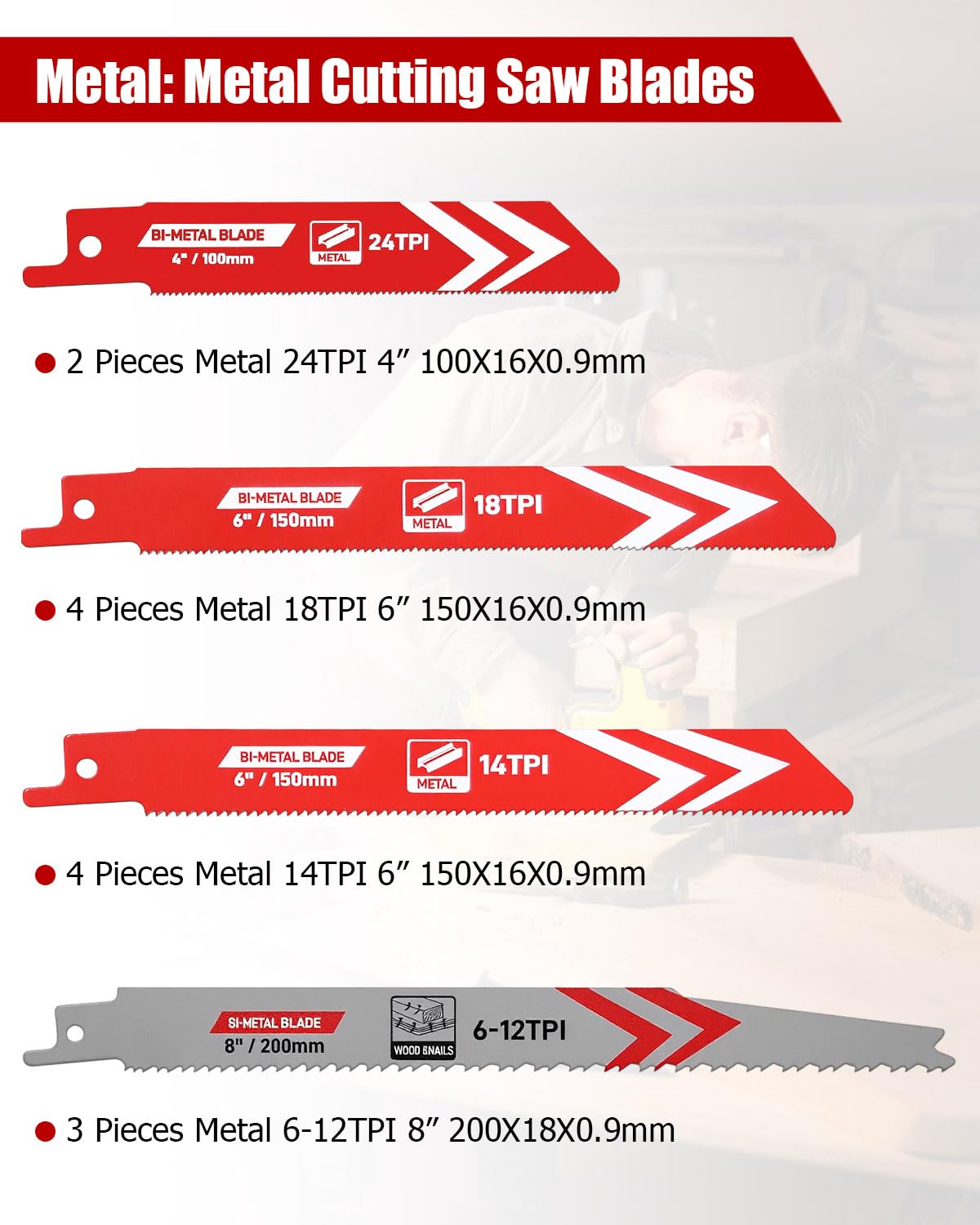 35-teiliges Set Säbelsägeblätter, Allgemein Säbelsägeblätter Metall, Mit Aufbewahrungstasche Säbelsäge Blätter, Sägeblätter Säbelsäge zum Schneiden von Metall, Holz und Kunststoff