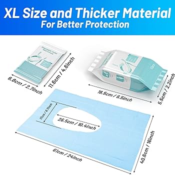Luckyrao 50 PCS Travel Disposable Toilet Seat Cover Waterproof Portable WC Pad Toilet Mat For Baby Pregnant Mom,Independent Packing
