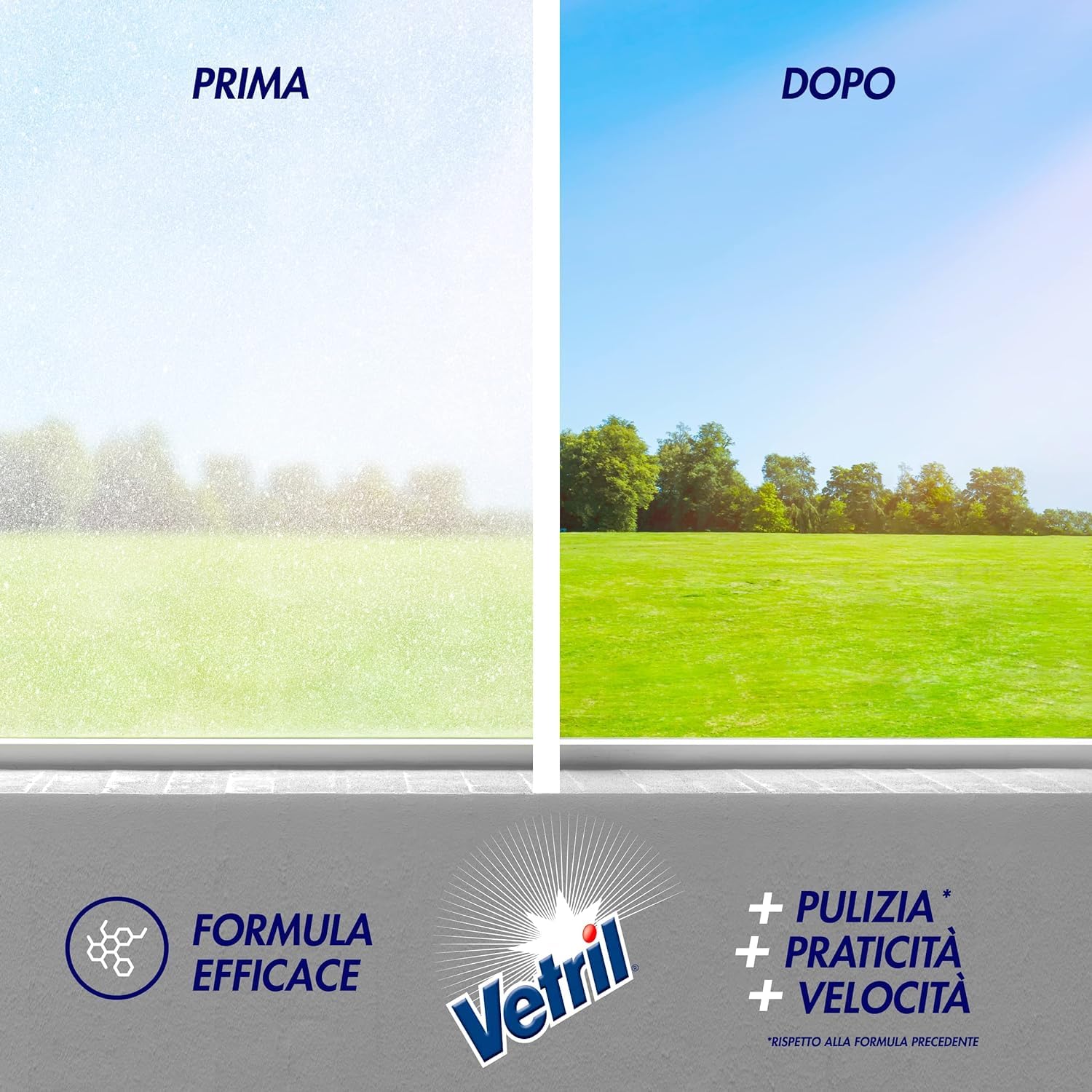 Vetril - Spray limpiador de superficies con amoniaco, efecto desengrasante y brillo sin rastros, 650 ml+ Italian Gourmet Polpa 400 g