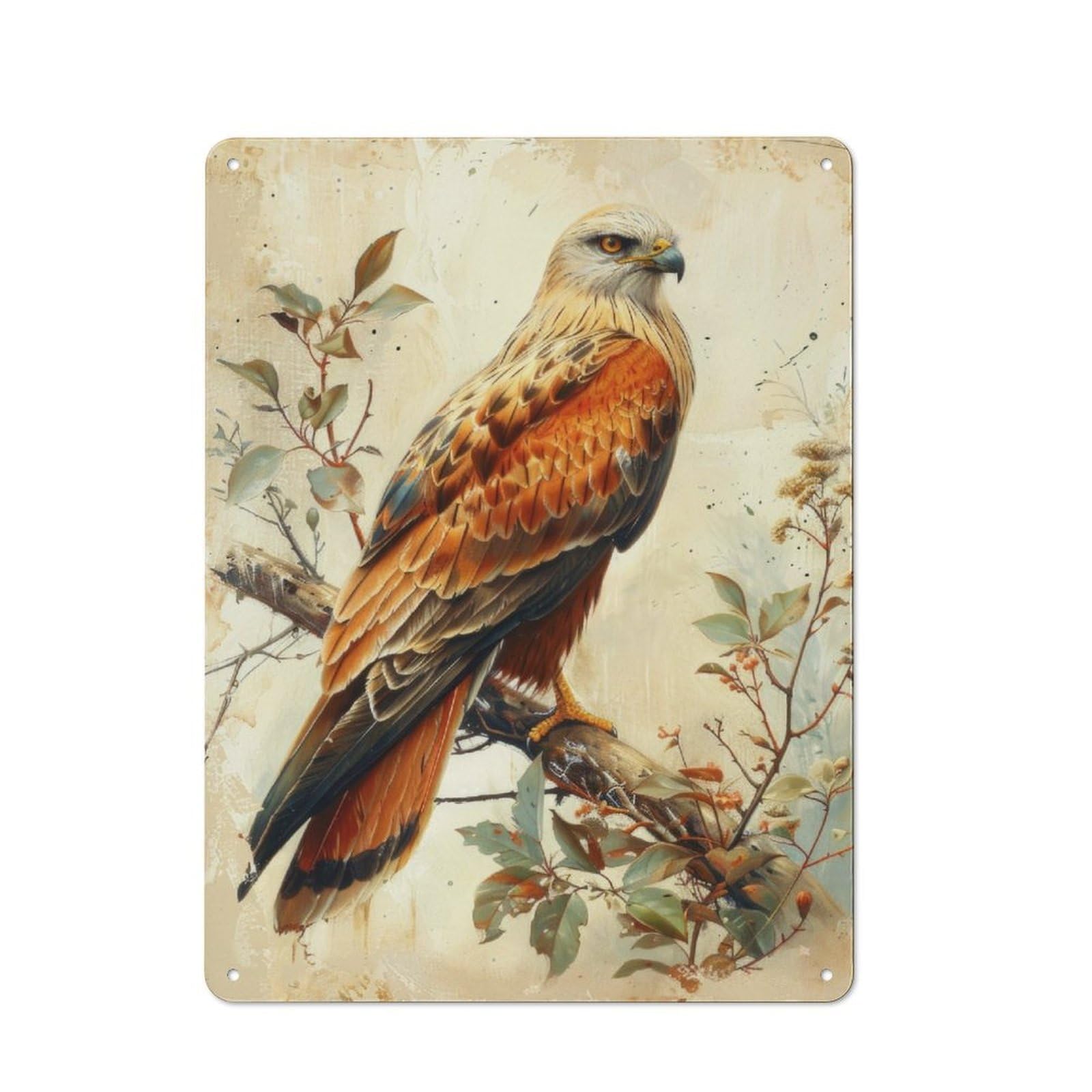 Junmoney Red Kite Bird Metal Sign 40X30cm With For Home Bar Wall, Vintage Decor, Wall Decoration For Home Bars And Entertaining Spaces