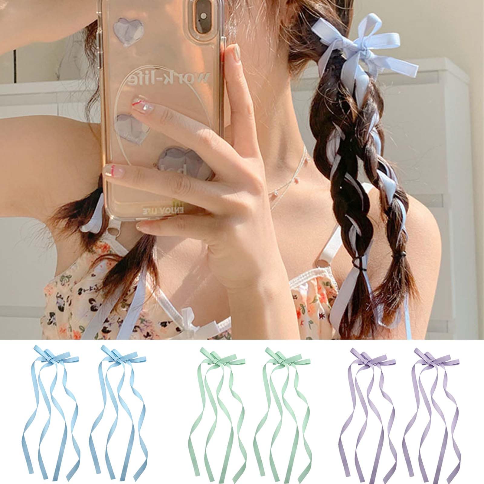 Amazon | PAVIKE ヘアピン可愛い リボン 髪飾り(3色 6個セット) リボン