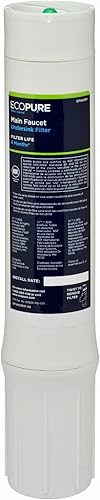 EcoPure Filtro de agua de repuesto para grifo principal debajo del fregadero (EPWURF)  Certificado NSF  Compatible con el sistema EPWUFF  Vida útil