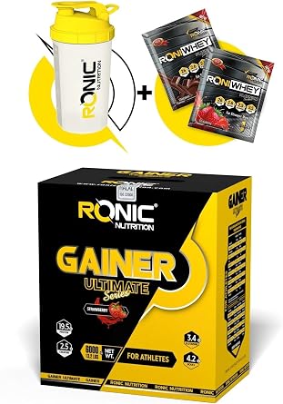 CULINARY CRAFTS Ronic Nutrition Gainer Mass Ultimate 6000 G Kilo Almaya Yardımcı Karbonhidrat Tozu Shaker Ve 2 Adet Tek Kullanımlık Whey Hediye