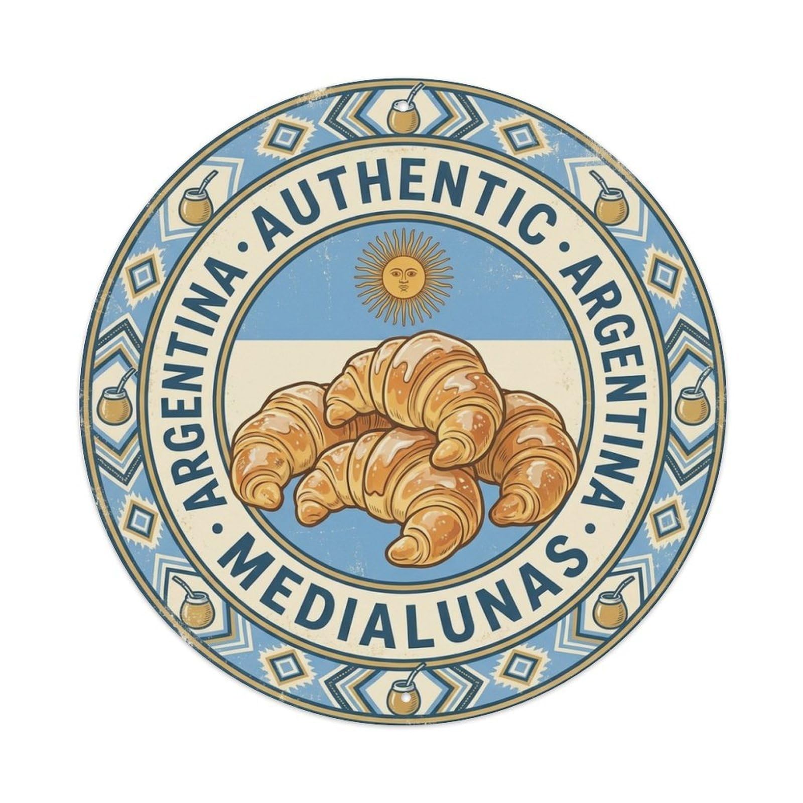 Argentina Medialunas Travel Bakery Cuisine Metal Tin Sign