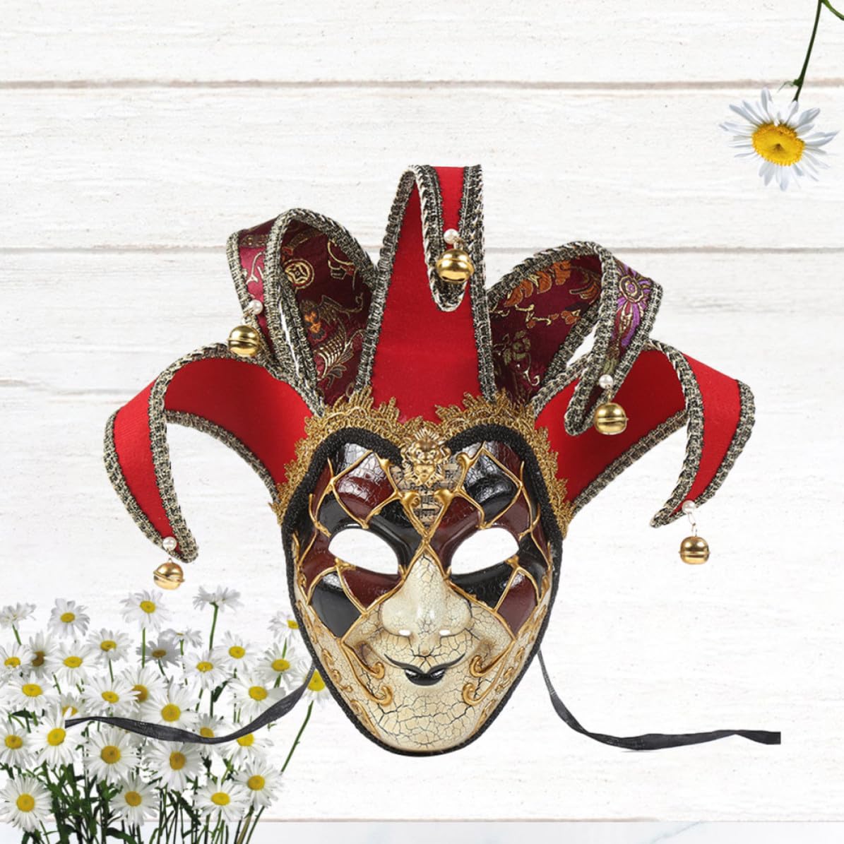 Máscara Veneciana de Cara Completa para Cosplay Diseño Vintage, Material Plástico y Tela, Cómoda de Usar para Representaciones y Exhibiciones