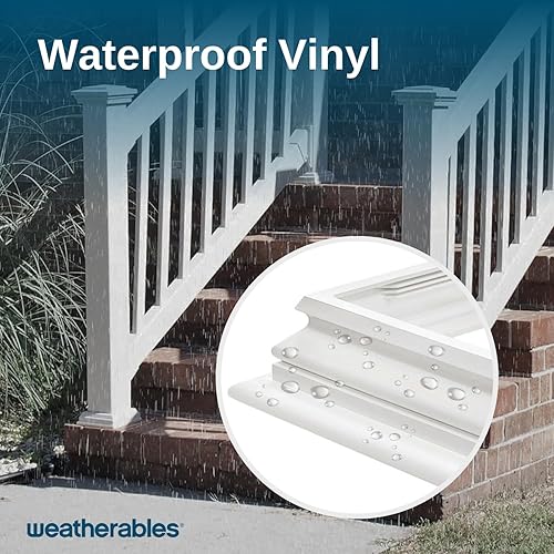 Miniatura 8 de WEATHERABLES Falda de poste de 4 x 4  Falda de poste de vinilo de alta calidad resistente a la intemperie con fácil instalación a presión en patios,