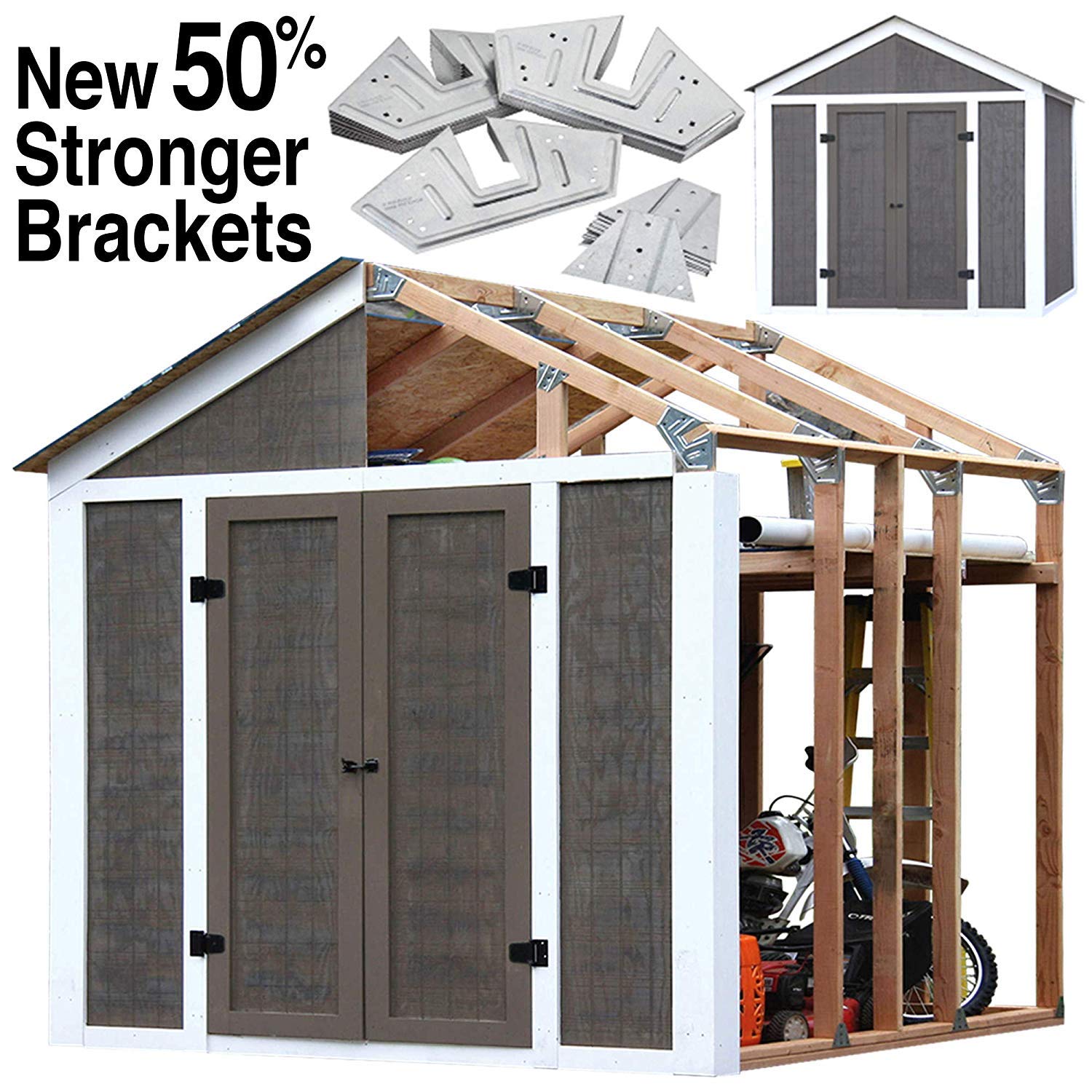EZ Shed 3 Size Easy Assembly Bracket Framer 7 Feet x 8 Feet DIY Framing