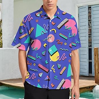 Amazon.com: FULAOER 90s Retro Memphis Shapes Men's Button
