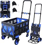 JJSMKCH 3-in-1 Folding Dolly Cart with Wheels for Stairs,330 LBS Stair Climbing Dolly Foldable with Retractable Handle,Stair Climber Hand Truck for Home,Moving,Warehouse (Green)