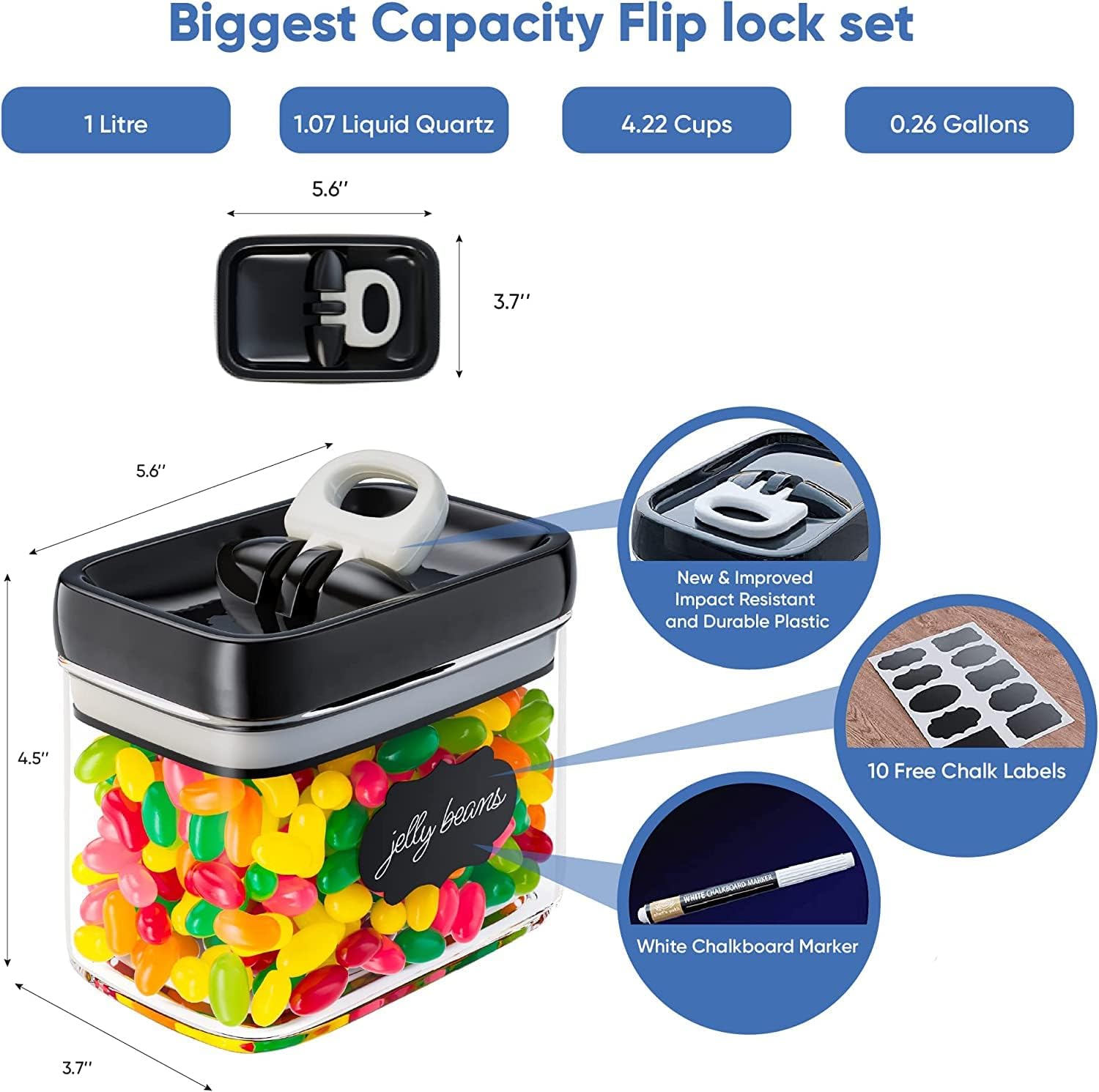 Buy Chef's Path Airtight Food Storage Containers (Set of 6/1.5L) for