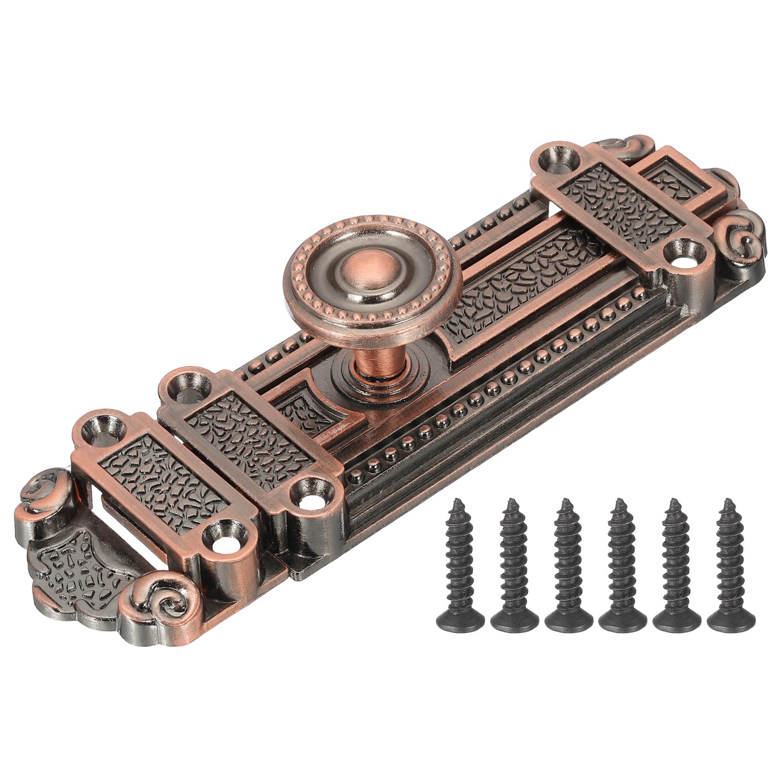 PATIKIL Barrel Bolt Latch, 6 Inch Slide Door Lock Zinc Alloy Gate Door Catch Bolt Latch for Bathroom Bedroom Barn Warehouse Red Bronze