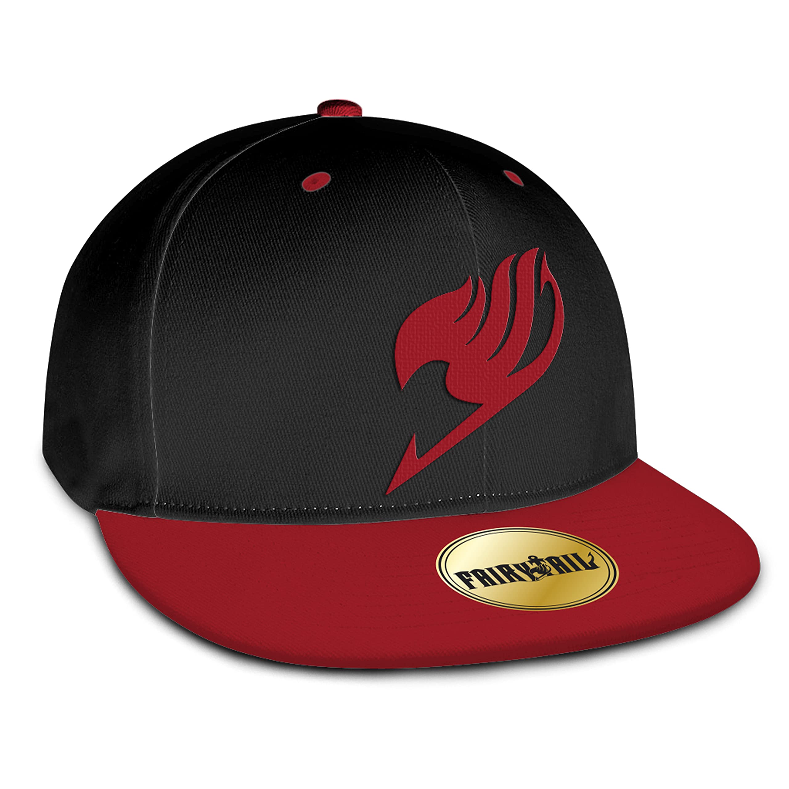 ABYstyle - Fairy Tail Casquette Snapback Emblème-Taille unique-Noir & Rouge