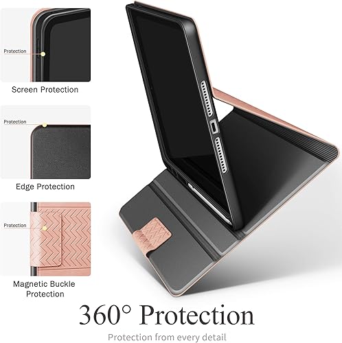 Miniatura 27 de auaua Funda para iPad de 9ª generación 2021, iPad de 8ª generación, iPad de 7ª generación con portalápices, piel vegana, funda inteligente