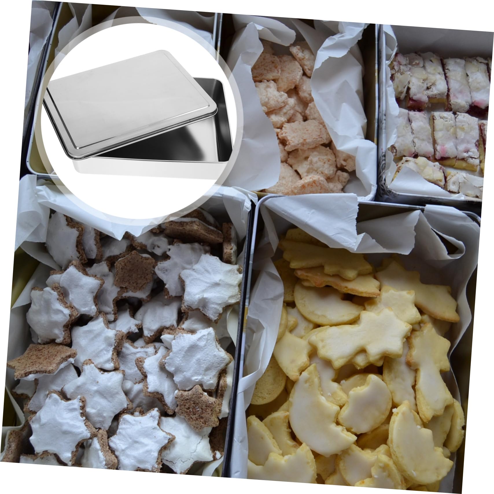 Molde para Pastel de Acero Inoxidable con Gran Capacidad, Bandeja para Horno Rectangular Adecuado para Panadería y Tienda de Pasteles