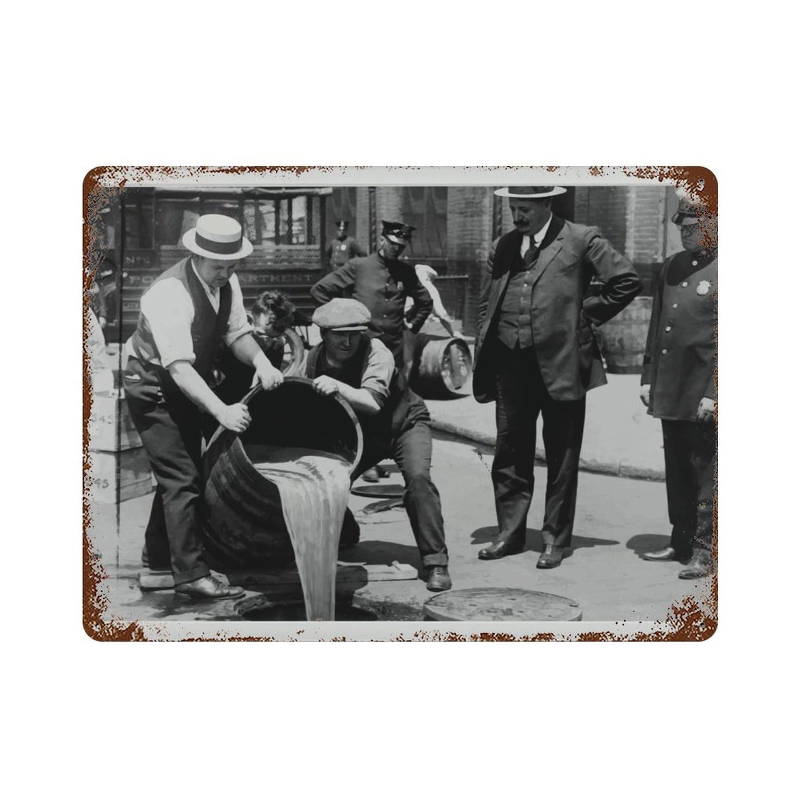 xiaoxiaoshen Vintage Prohibition Photo ， Black And White Home Bar Wall Decor Art Metal Tin Poster Modern Home Decor Art Home Bar Shop Decorations Vintage Sign 30x40cm
