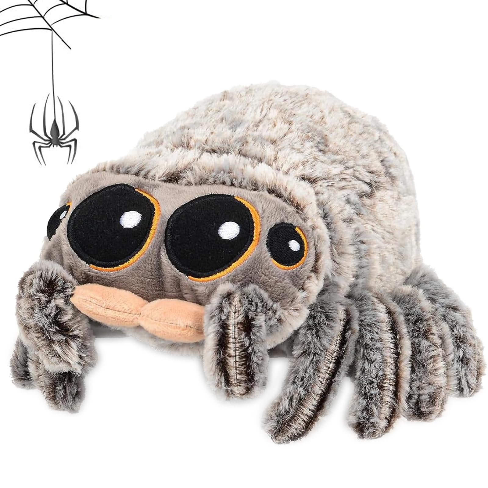 ZPSCXQ Spider Plush Toy, Realistic and Soft Stuffed Spider with Big Eyes, Cute Halloween Decor, for Kids and Adults, 21 x 18 cm