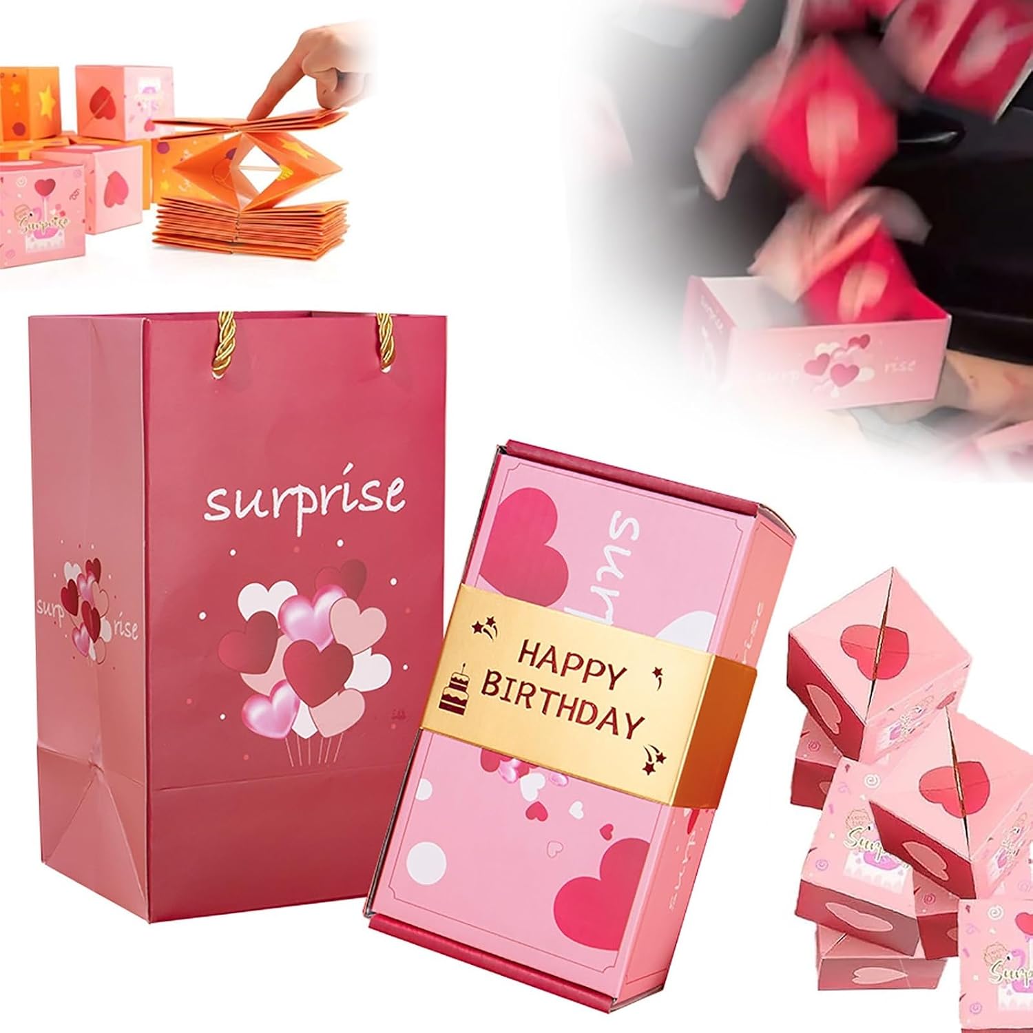 Amazon.com: Roiper Surprise Gift Box Explosion with Confetti, Cash ...