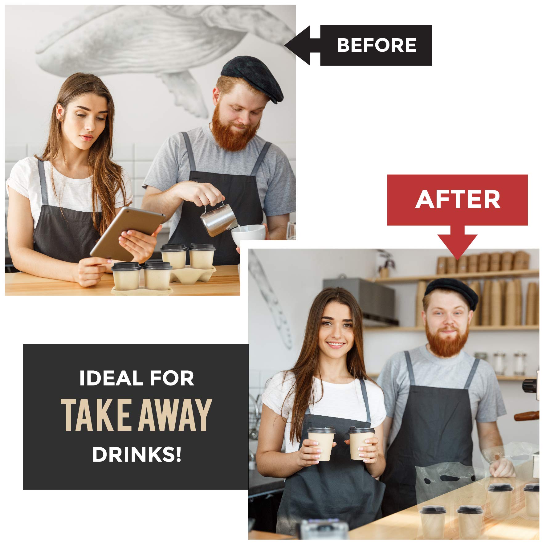 Buy Plastic Drink Carrier Bags for Cups 100 Pieces Plastic Drink Carrier With Handle Perfect