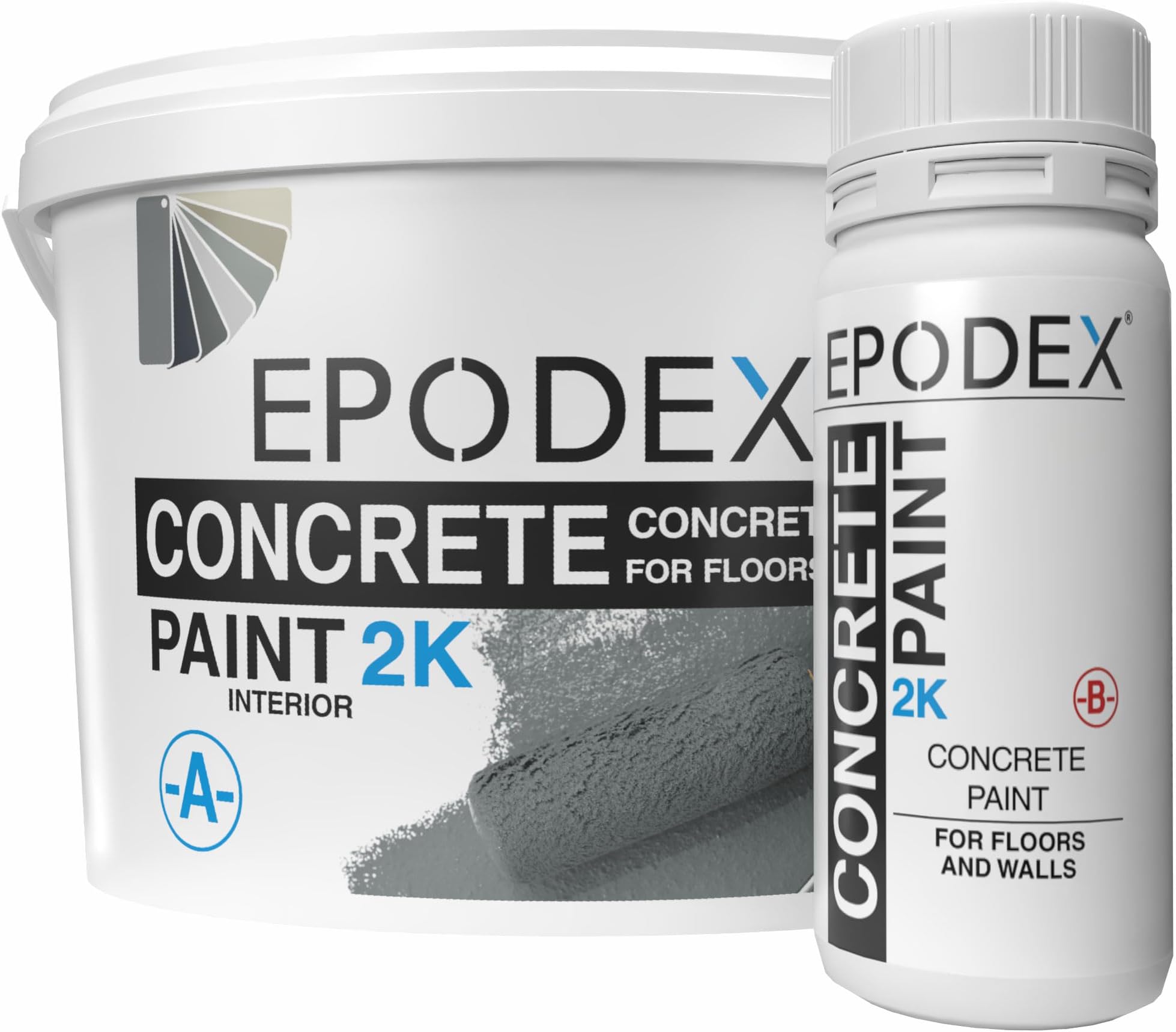 EPODEX 2K Concrete Paint, Epoxy Floor Paint, Garage Floor Coating & Basements, Durable, Waterproof, Abrasion-Resistant, Low Odor - Terra Brown (Approx.322 sq ft for Coat)