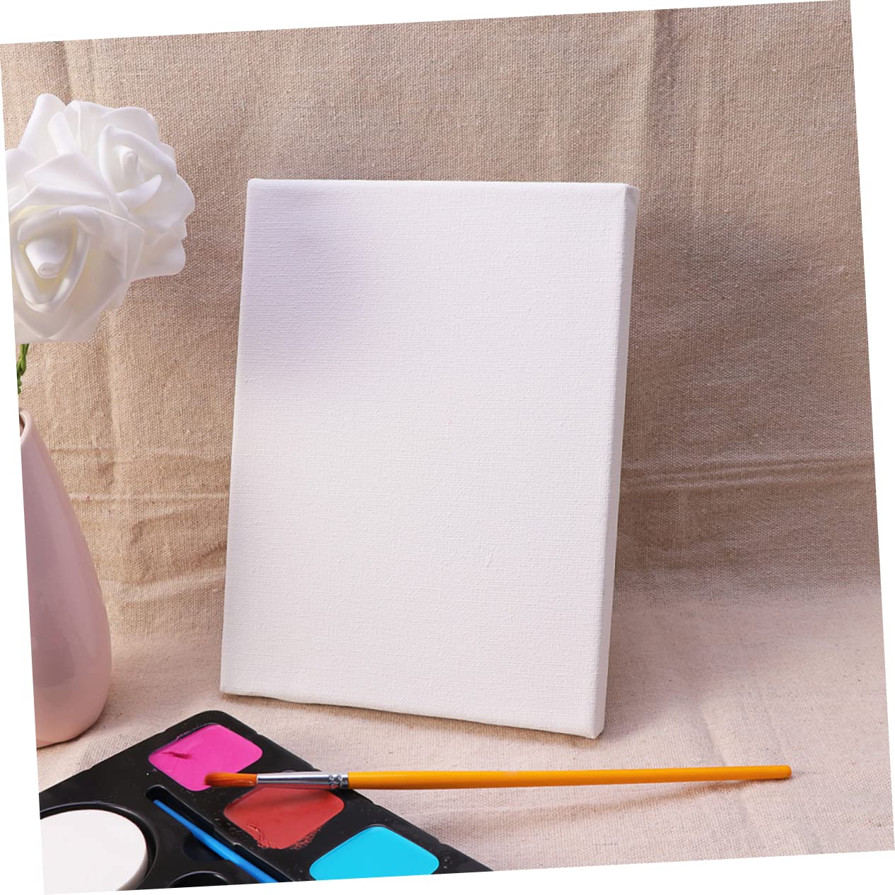 Lurrose Lienzos de Pintura al Óleo 30x40 Cm para Artistas, Algodón 100%, Paquete de 6 Unidades, Marco Estirado para Pintura Diy, Manualidades y Uso Escolar