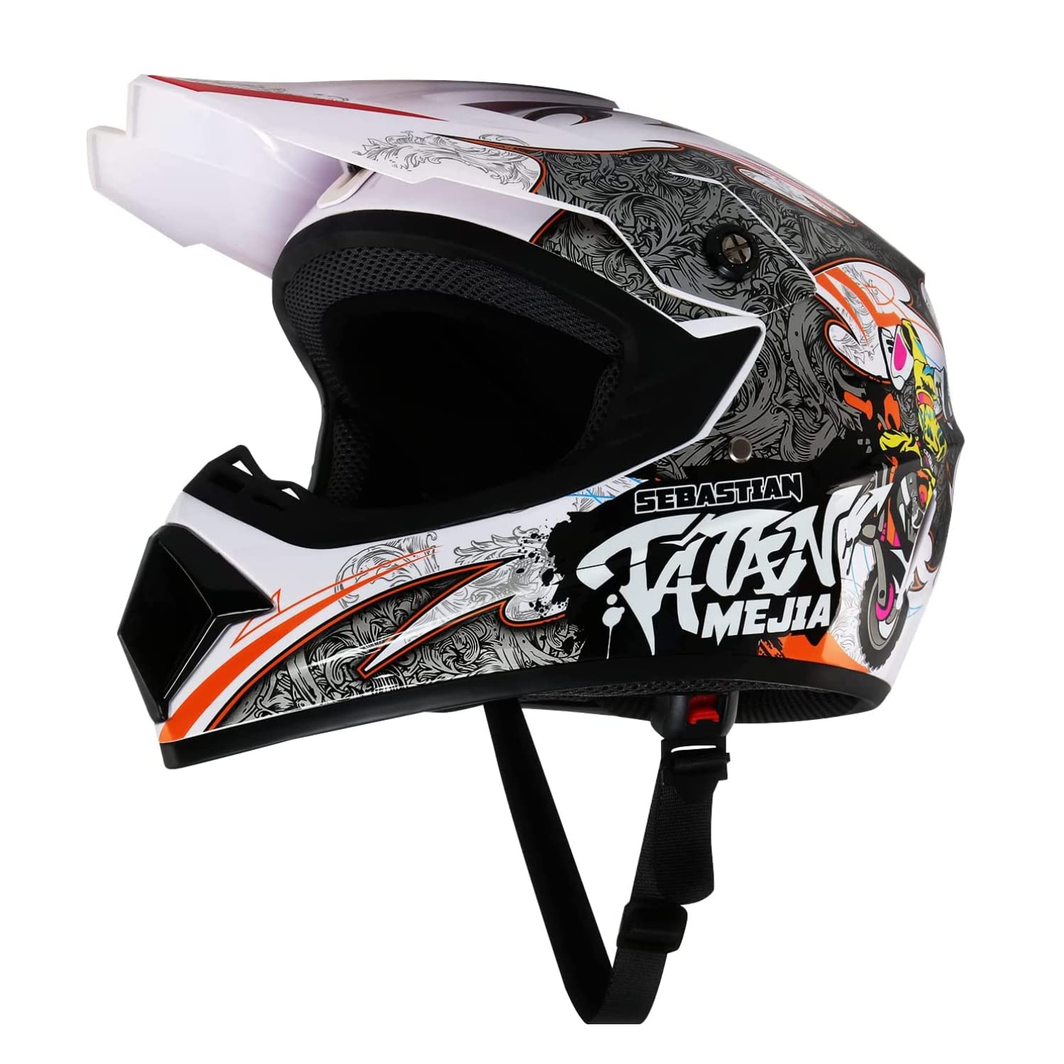 Casco de motocross unisex para jóvenes, casco todoterreno DOT, para motocross, cuatrimoto, motocicleta, guantes y gafas (blanco, M)
