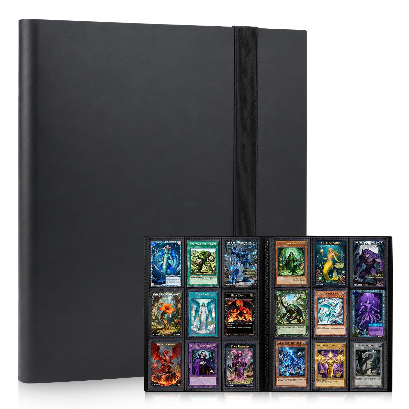 KIOEEE Card Binder 9 Pocket, PP Cover Trading Card Binder for 396 Cards, Sturdy Card Collection Album, Card Holder Folders for MTG, TCG, Game Cards & Sports Cards (Black)
