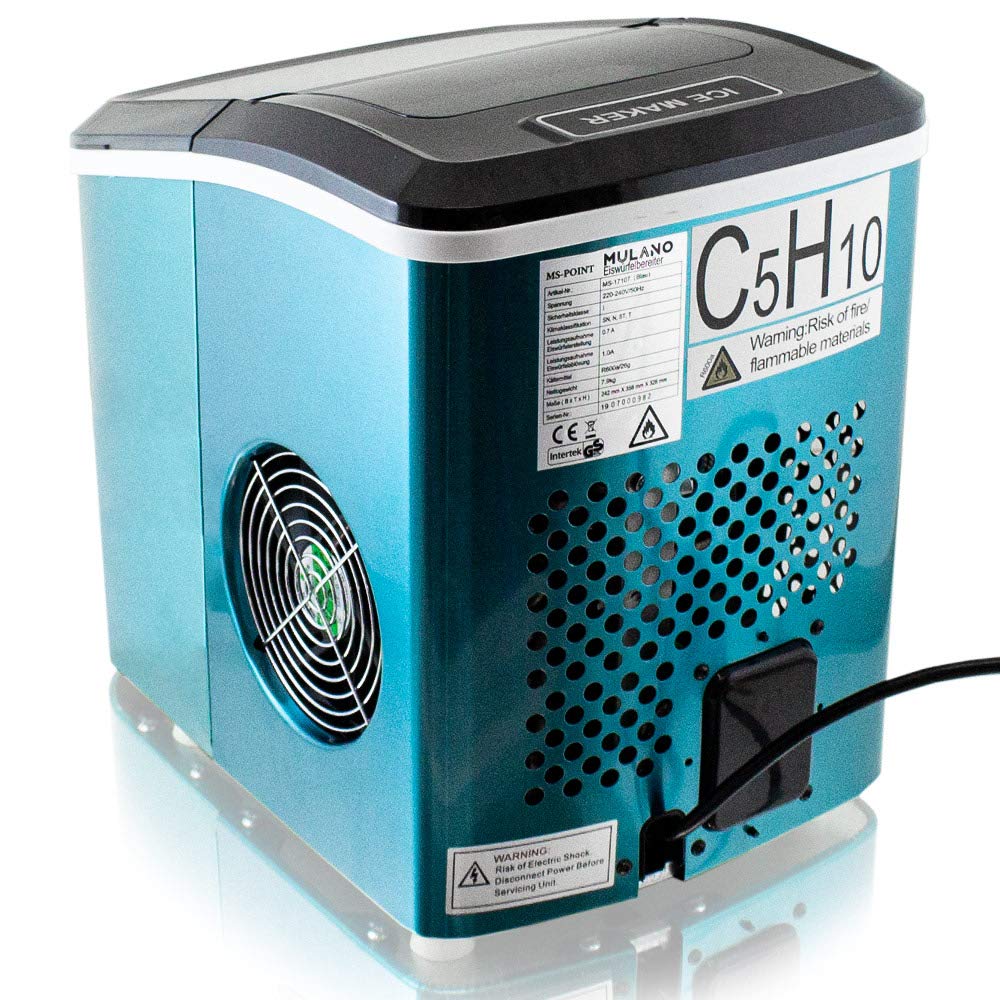 Eiswürfelmaschine Edelstahl Eiswürfelbereiter Eiswürfel Ice Maker Eis Maschine Icemaker (Hellblau)