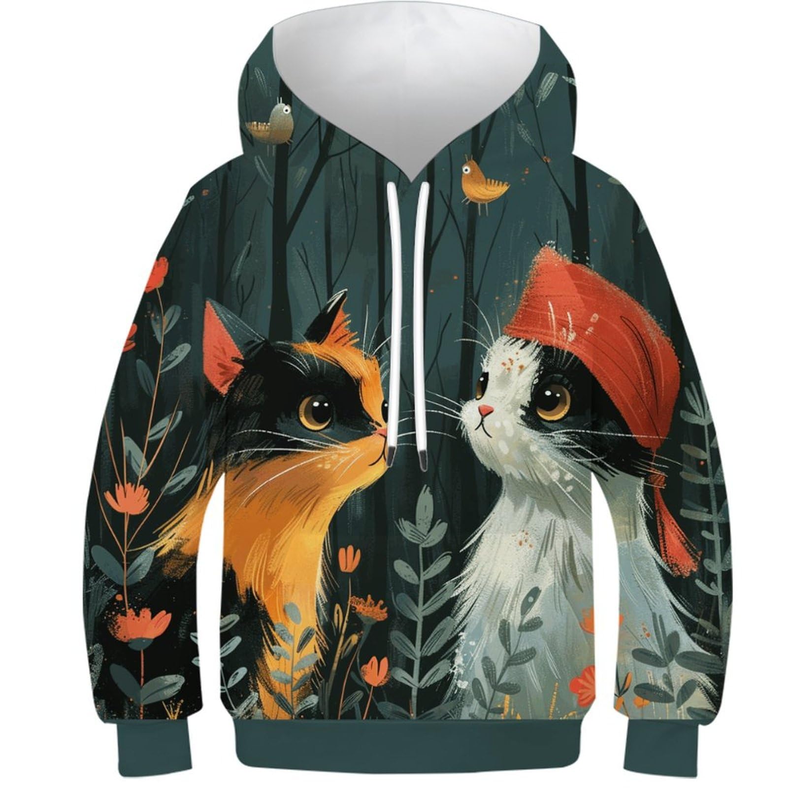 Pull à capuche chat incroyable sweat forestier pour enfant - 8